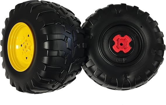 Peg Perego John Deere Gator HPX Rear Wheels Black Unfinished (3 x 3. inches /1 x 0 mm, 0 inches Offset) (Compatible with Peg Perego John Deere Gator HPX that were made before 2010)
