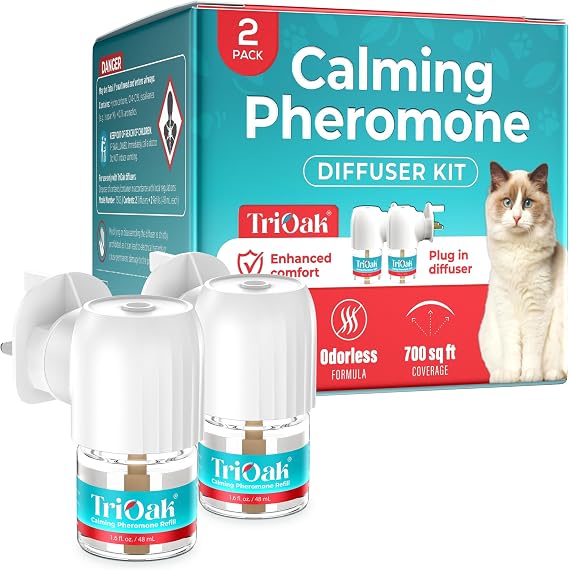 Cat Calming Plug-in: Cat Pheromone Diffuser - Cat Plug In Calmer - Advanced Pheromone Calming Aid for Cats – Relaxation & Comfort, 2 Pack (Teal)