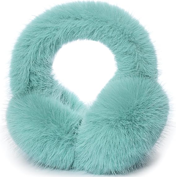 Winter Ear muffs for Women Men, Fluffy Ear Warmer with Thick Faux Ear Covers, Foldable for Convenience!