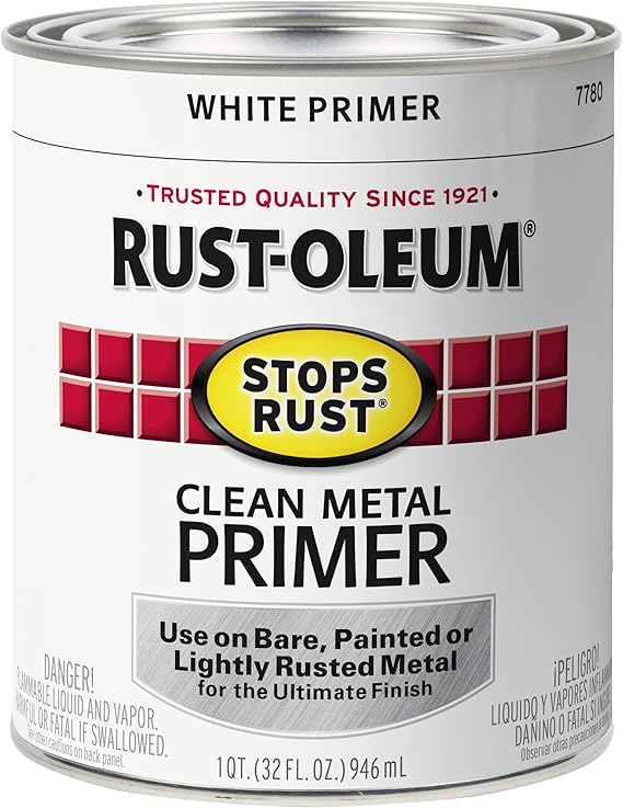 Rust-Oleum 7780502 Stops Rust Clean Metal Brush On Primer, Quart