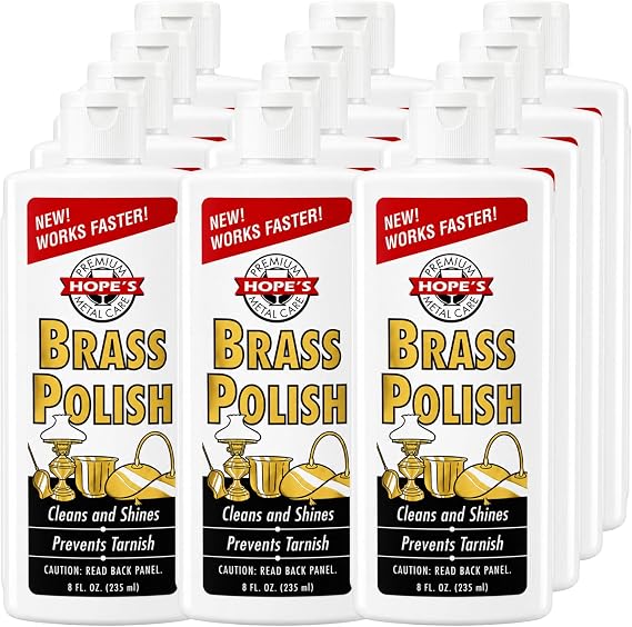 HOPE'S Brass Polish & Cleaner, Tarnish Remover, Copper Silver 8oz, 12-Pack