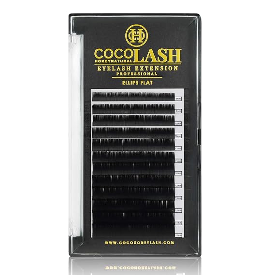 COCO Honey Lash Eyelash Extensions, Ellips Flat CC Curl [0.15mm], Faux Mink Individual Lash Extensions (Length: 11mm)