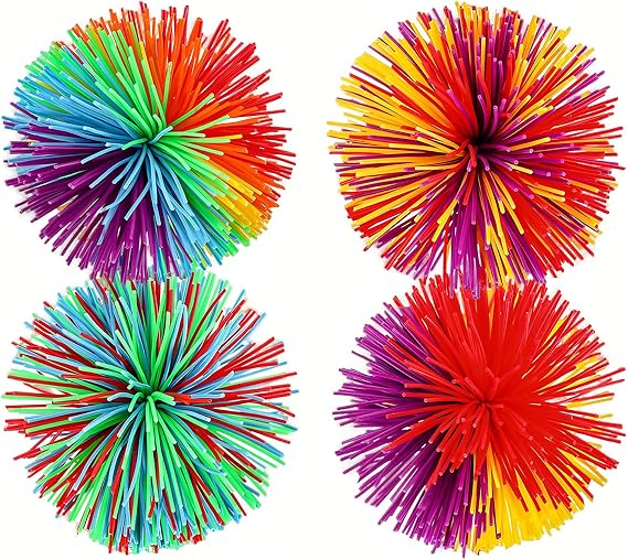 Stress Ball for Adults, Monkey Stringy Balls, Rainbow Colourful Pom Ball