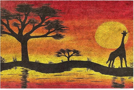 Monnhein Tasarımlı Dekoratif Kapı önü Paspas, Dış Mekan/Ev İçi/Banyo/Mutfak/Yatak Odası/Giriş Paspasları (Afrika, 40x60)