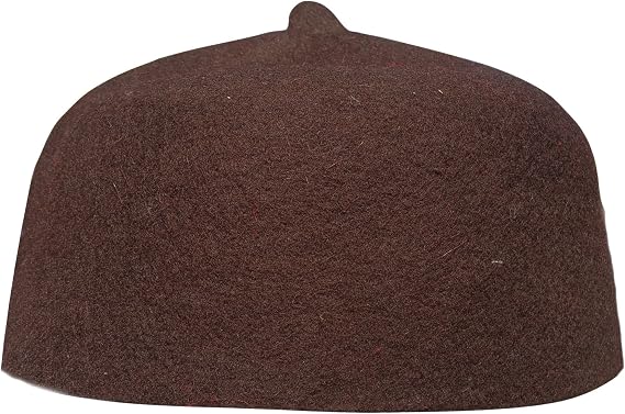 TheKufi Red Felt Wool Fez Hat with Tip Kufi Prayer Cap