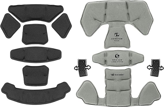 Team Wendy Epic Air Combat Helmet Liner System | Softest Zorbium Foam | Exceeds ACH Blunt Impact Requirements | Adjustable for Comfort and Fit