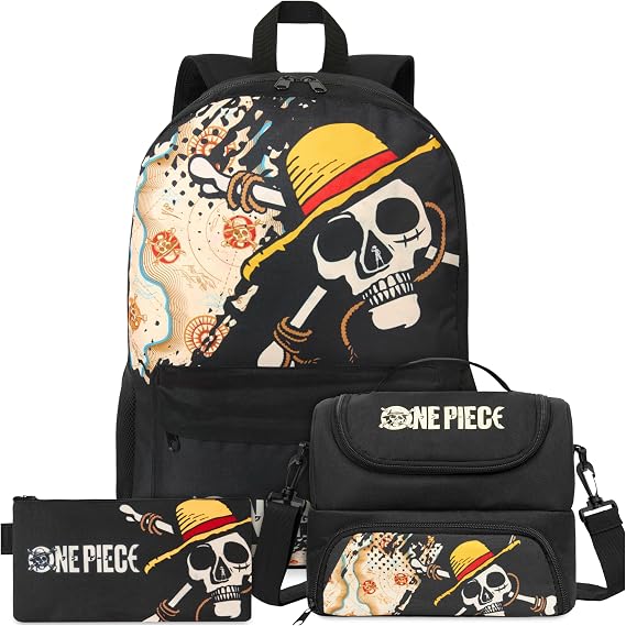 Get Trend One Piece Boys Backpack, Lunch Bag & Pencil Case, 3 Piece Set
