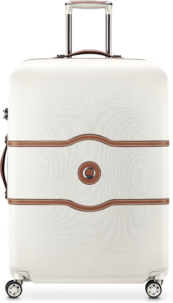 DELSEY PARIS Chatelet Air Hardside Luggage, Spinner Wheels, Champagne White, Checked-Large 28 Inch