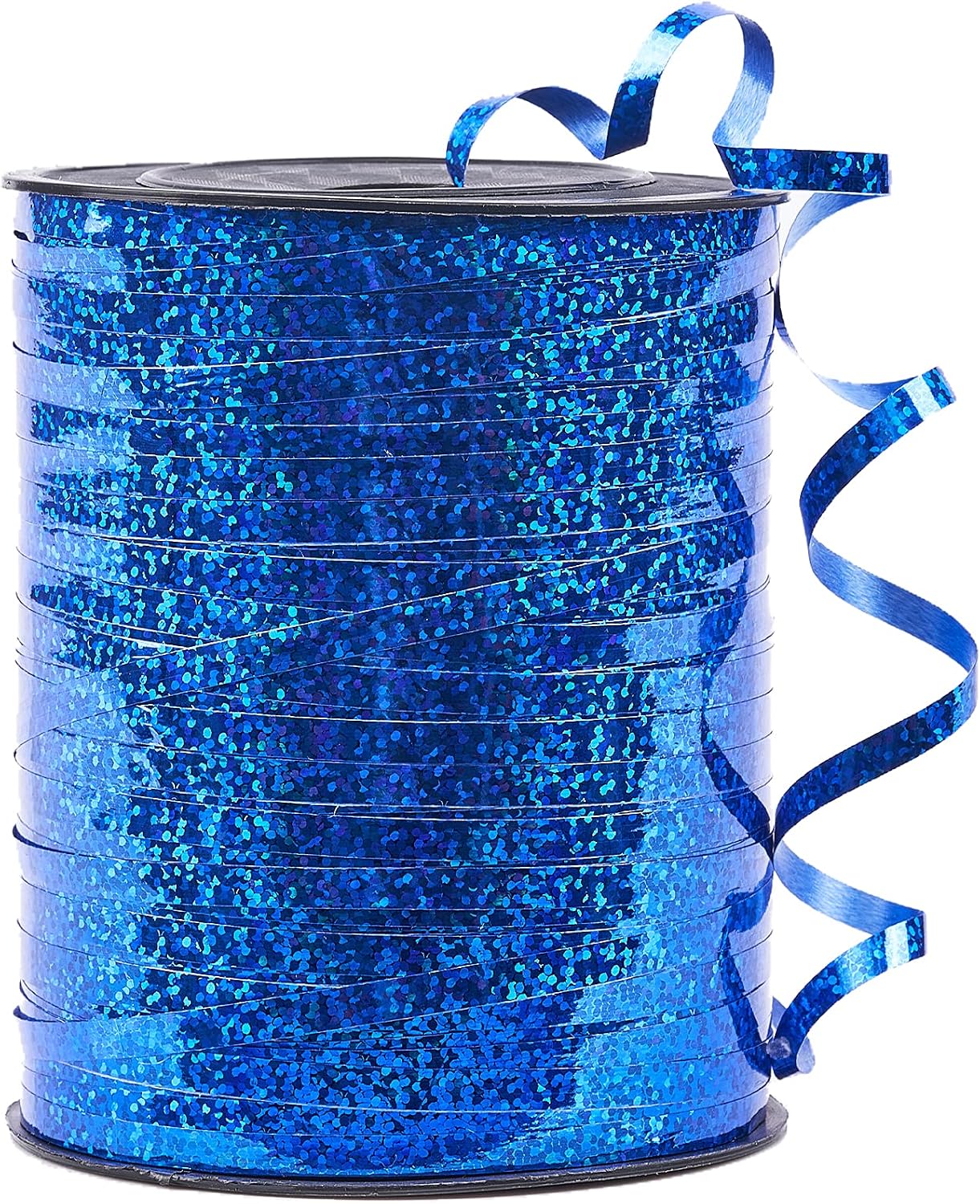 PartyWoo Blue Curling Ribbon for Crafts, 500 Yard Balloon String, Iridescent Crimped, Shiny Metallic 1 Roll