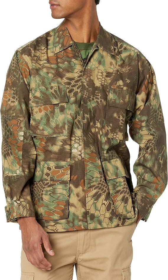 BACKBONE Men's Camouflage BDU Shirt, FourPocket Tactical Utility Uniform Top
