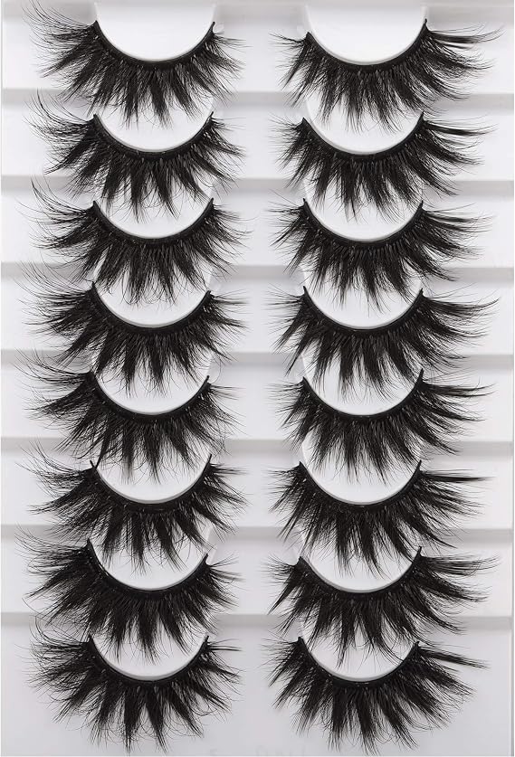 Half Lashes Natural Look 10 Pairs Eye Lashes 3D False Eyelashes Full Soft 15 MM Short Faux Mink Lashes Sets Pack