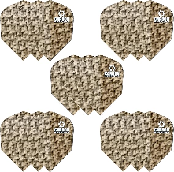 Harrows Carbon Dart Flights | 5 x Sets Darts Flights (15 Flights Total) I 100 Micron Dart Flights I Premium Extra Strong Made in UK I Professional Darts Accessories I Gold Dart Flights