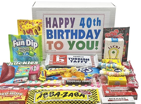 Retro Candy Assortment Gift Box | 1986 40th Birthday Gifts Men & Women