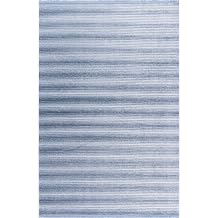 Stripe Mavi Kilim Kaymaz Taban Salon Oturma Odası Antre Halısı 33013a, 80 x 150