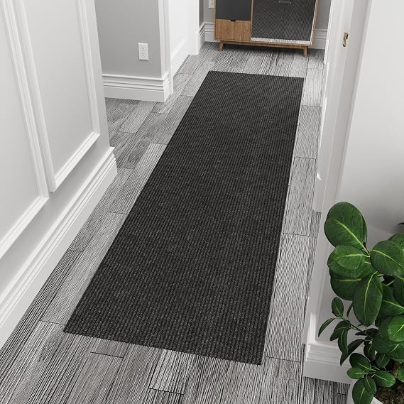 Ottomanson 3x10 Hallway Runner Rug Non-Slip Indoor Outdoor Door Mat