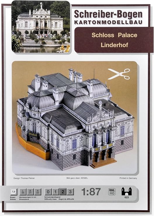Linderhof Castle Card Model