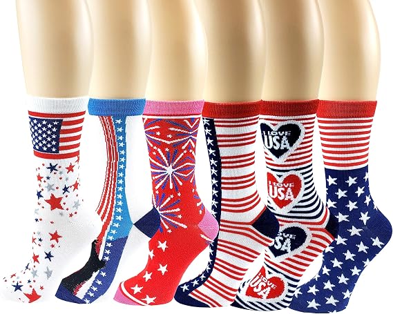 SUMONA 6 Pairs Women Novelty Design crew Socks