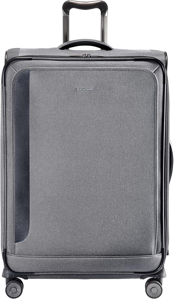 Ricardo Beverly Hills Malibu Bay 3.0 Softside, 4 Wheel Spinner, Lightweight Suitcase, Unisex, Stylish, Gray, Checked-Large 29-Inch