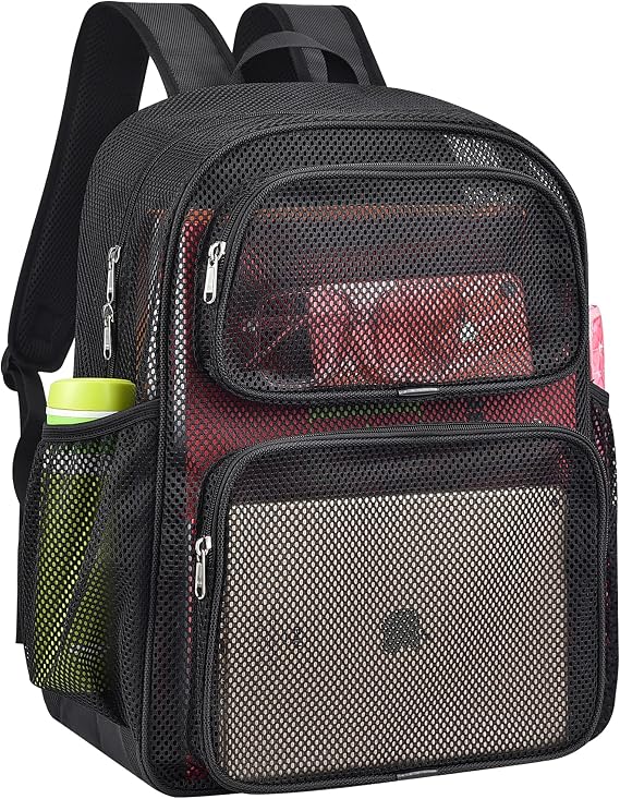MAY TREE Mesh Backpack, Heavy Duty Large Capacity Mesh Beach Bag
