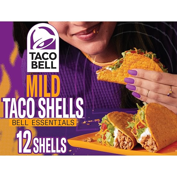 Taco Bell Crunchy Taco Shells, 12 ct, Mild Seasoned Flavor, 4.8 oz Box