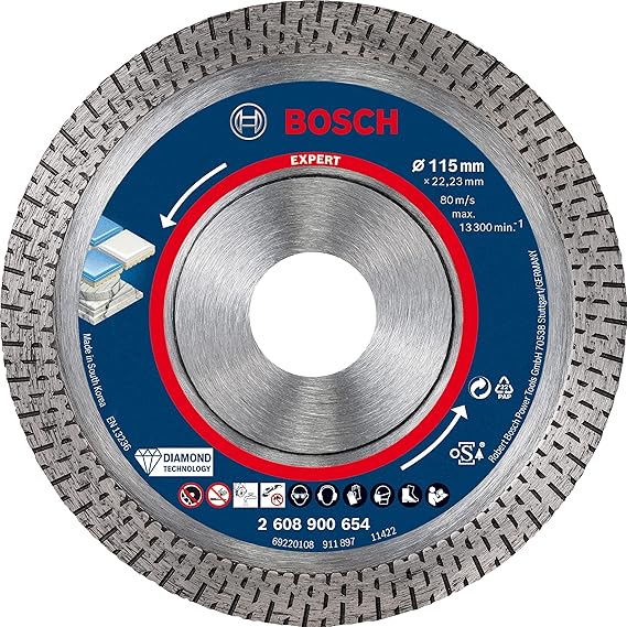 Bosch 1x EXPERT HardCeramic Elmas Kesme Diskleri (Sert fayanslar, Sert taş, Ø 115 mm, Aksesuar Küçük Avuç Taşlama Makinesi)
