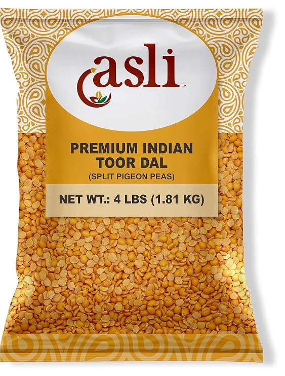 Asli Toor Dal (Split Pigeon Peas) 4 Pounds -All Natural | Gluten Friendly | NON-GMO | Vegan | Indian Origin
