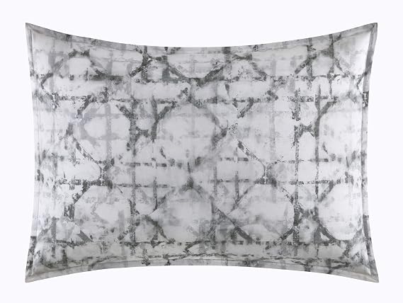 Vera Wang Layered Geometric Grey King Sham