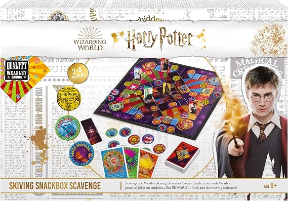 Cartamundi Harry Potter Skiving Snackbox Scavenge Board Game, Calling All Harry Potter Super-Fans! For 2 to 4 Players, Great Gift For Kids Aged 8+