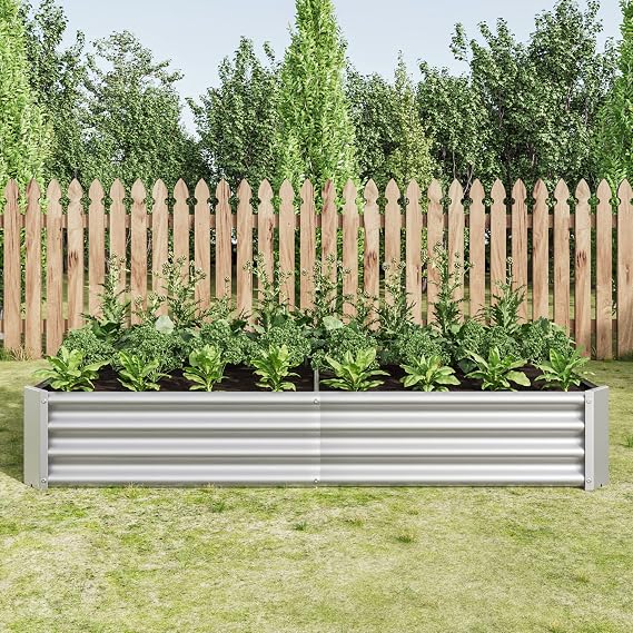 Raised Garden Bed Metal Planter Box: Elevated Gardening Solution for Accessibility - 6x3x1ft Outdoor Rectangle Planter for Vegetables & Flowers with Open Base Design & Easy Assembly