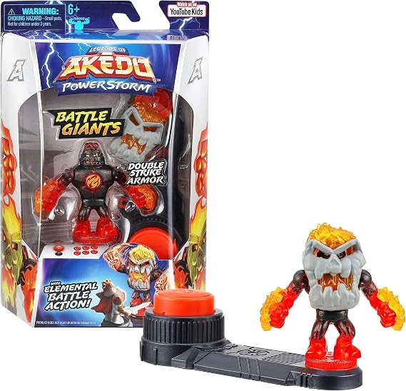 Akedo Legends of Powerstorm | Battle Giant Volcrag | Mini Battling Action Figure with Double Strike Armor | Ready, Fight, Split Strike.
