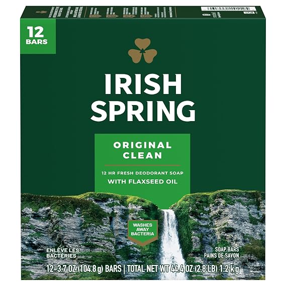 Irish Spring Original Bar Soap for Men, 104.8 g (12 Pack)