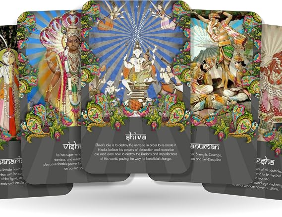 Ibiza Tarot Hindu Gods Oracle Cards | Fortune Telling Oracle Cards Deck for Beginners | Authentic Experience - Set of 24 Cards