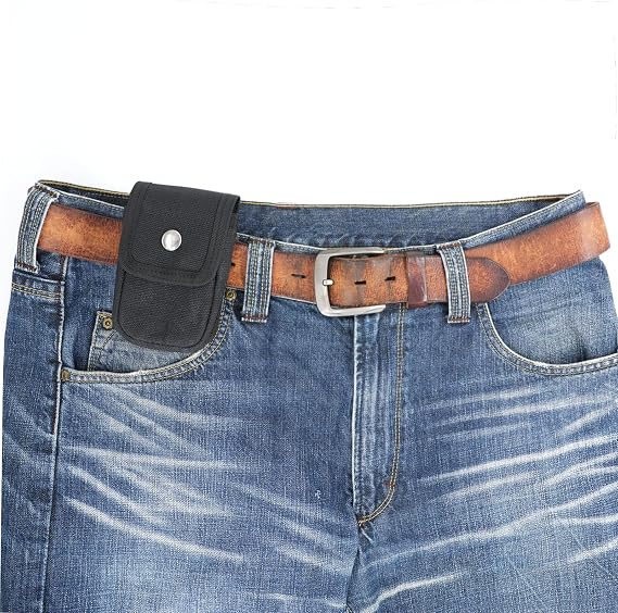 diodrio EDC Belt Pouch for Men Women, Small Compact EDC Holster Pouch with Belt Loop for Hiking, Fishing, Camping, Snap Closure, Classic Waxed Canvas
