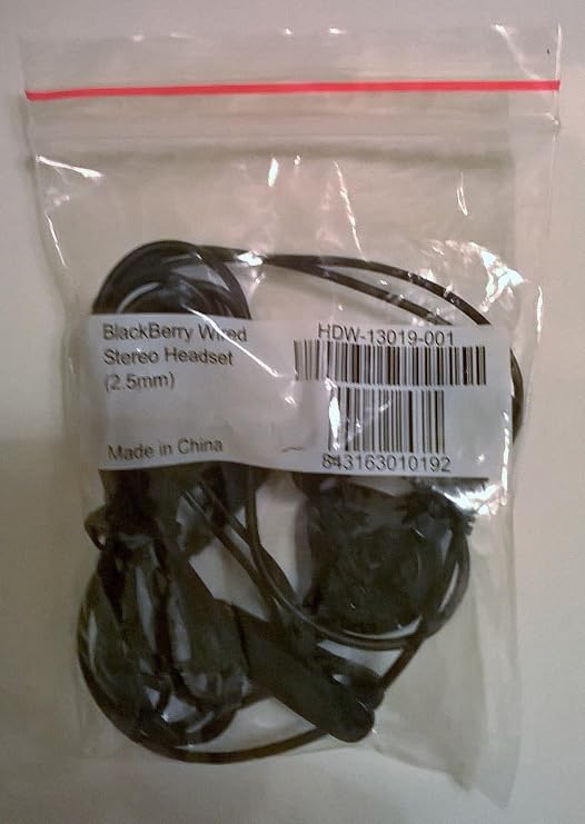 BlackBerry Wired Stereo headset, 3.5mm, Black