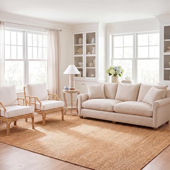 SAFAVIEH Natural Fiber Collection Area Rug - 9' x 12', Natural, Handmade Farmhouse Jute, Ideal for High Traffic Areas in Living Room, Bedroom (NF110A)