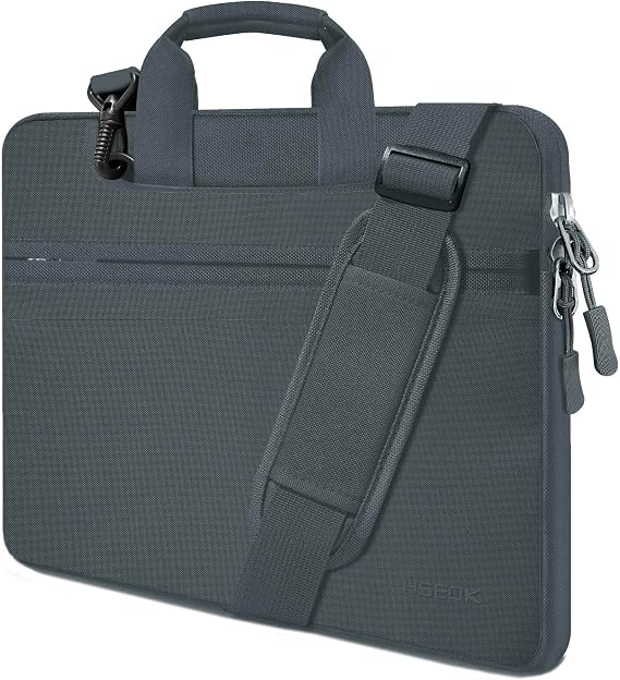 Hseok Laptop Shoulder Bag 17.3 Inch Briefcase,Dark Gray