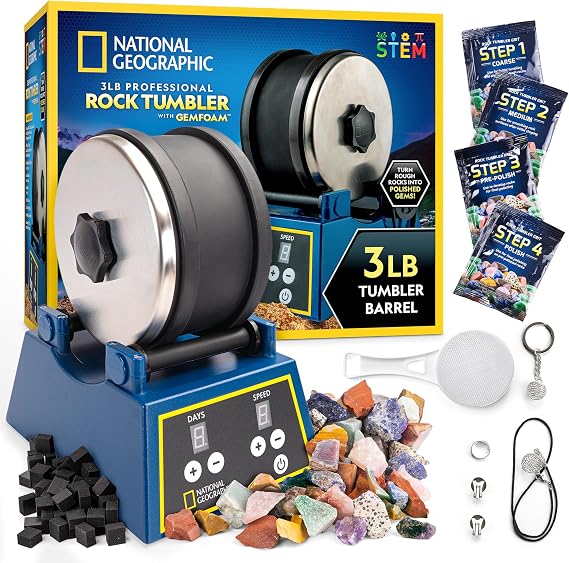 National Geographic 3 Lb. Rock Tumbler Kit for Kids and Adult Beginners