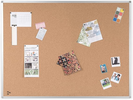 Cork Notice Board Cork Surface, Aluminium Frame BPM03054040 90x60 cm