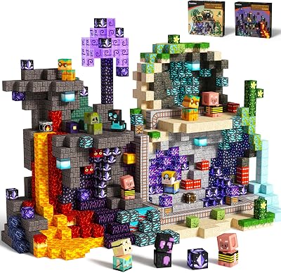 GobiDex 200PCS Magnetic Blocks Kids Building Toys for Boys 3, Cave Game-Based Build MagWonder with Magnet Construction Toys