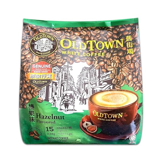 OLD Town (3 in 1)- Taste Premix White Hazelnut Coffee-don't Need Creamer & Sugar-make Your Life Easier-(35g - 40g) /Sticks (Hazelnut)