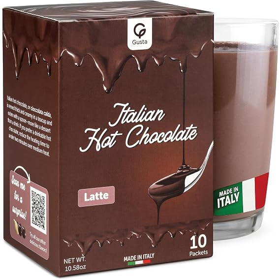 Italian Hot Chocolate Latte Smooth & Creamy Cocoa Drink Mix with Milk Authentic Made in Italy Comforting Morning Coffee Alternative 10 Packets
