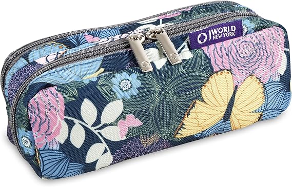 J World Jojo Cute Pencil Case for Kids & Adults. Soft Fabric Zip Pen Bag