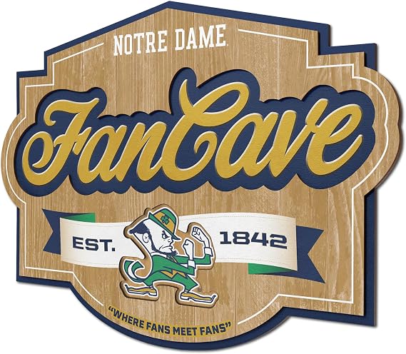 YouTheFan NCAA Notre Dame Fighting Irish 3D Fan Cave Wall Art