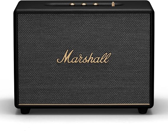 Marshall Woburn III Bluetooth Home Speaker - Loud Stereo Sound with Bass and Treble Controls | Plug-in Powered | Record Player Compatible | HDMI, RCA, 3.5mm Aux Inputs - Black