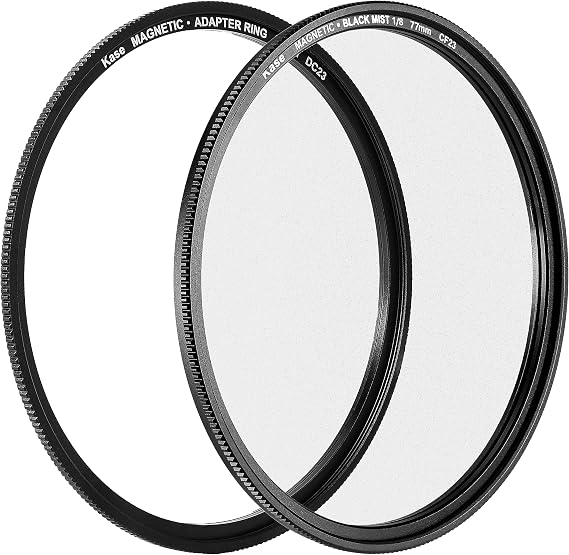 Kase Magnetic 77mm Black Mist 1/8 Soft Focus Optical Glass Filter Incl Adapter Revolution/Skyeye Compatible