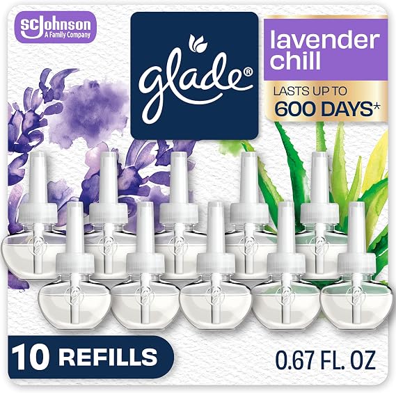 Glade PlugIns Air Freshener Refills, Lavender & Aloe, 10 Count