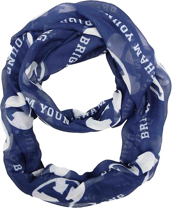 Littlearth NCAA BYU Cougars Sheer Infinity Scarf, Team Color, 70" x 25"