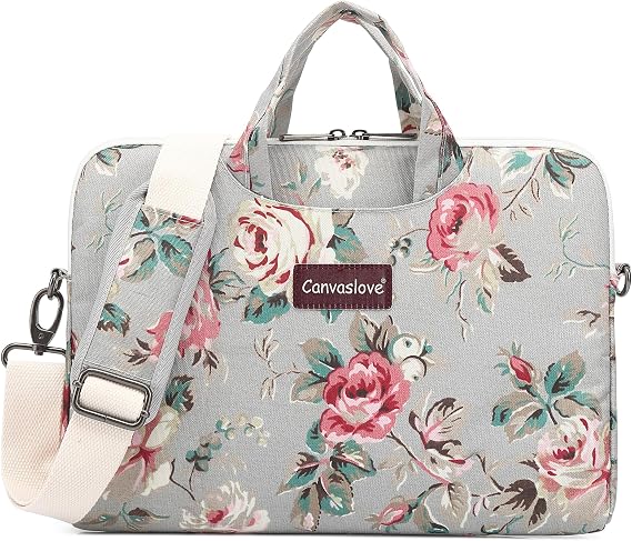 Rose Pattern Water Resistant Laptop Shoulder Messenger Bag for MacBook Pro 16 inch,15.6 inch and 15 inch-16 inch Laptop