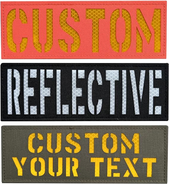 Custom Reflective Name Patch Laser Cut ID Panel callsign Patch with Hook and Loop
