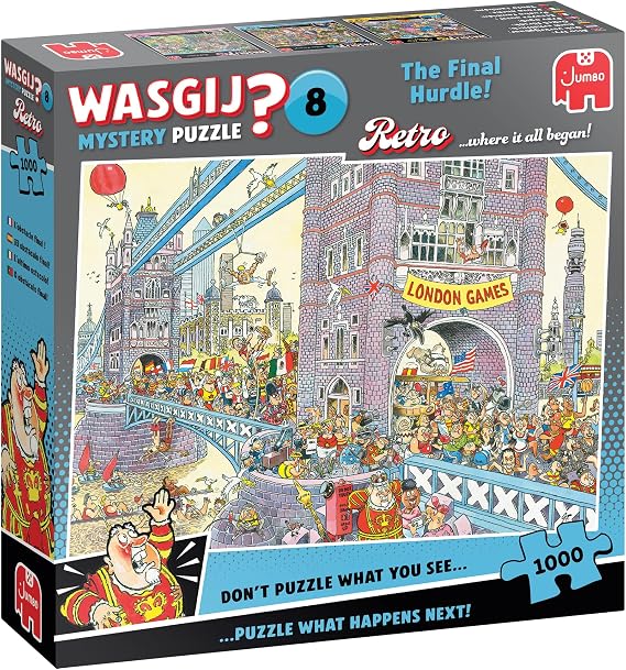 Wasgij Retro Mystery 8 - The Last Hurdle - 1000 Pieces Hidden Object Puzzle for Adults, Escape Puzzle